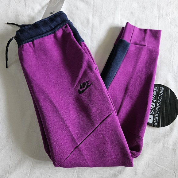 Nike Sportswear Tech Fleece Big Kids Joggers Purple HV5869-505 Size Medium - Picture 1 of 9